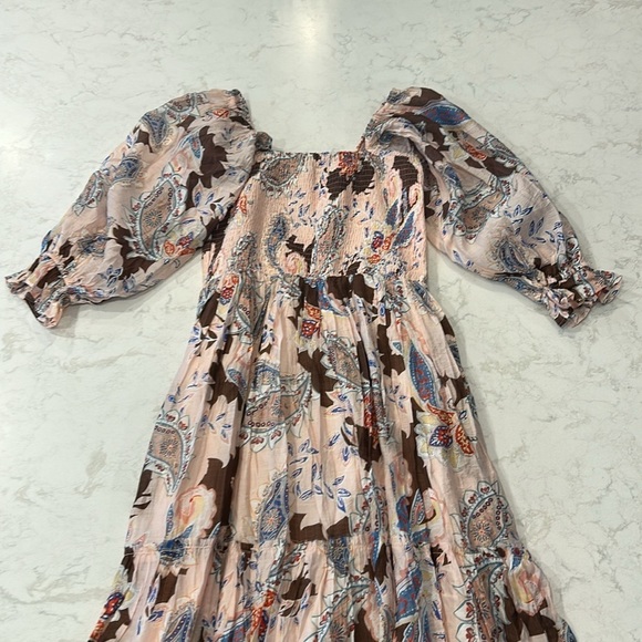 Fate Women's Long Dress - Pink and Brown Floral - Picture 9 of 16